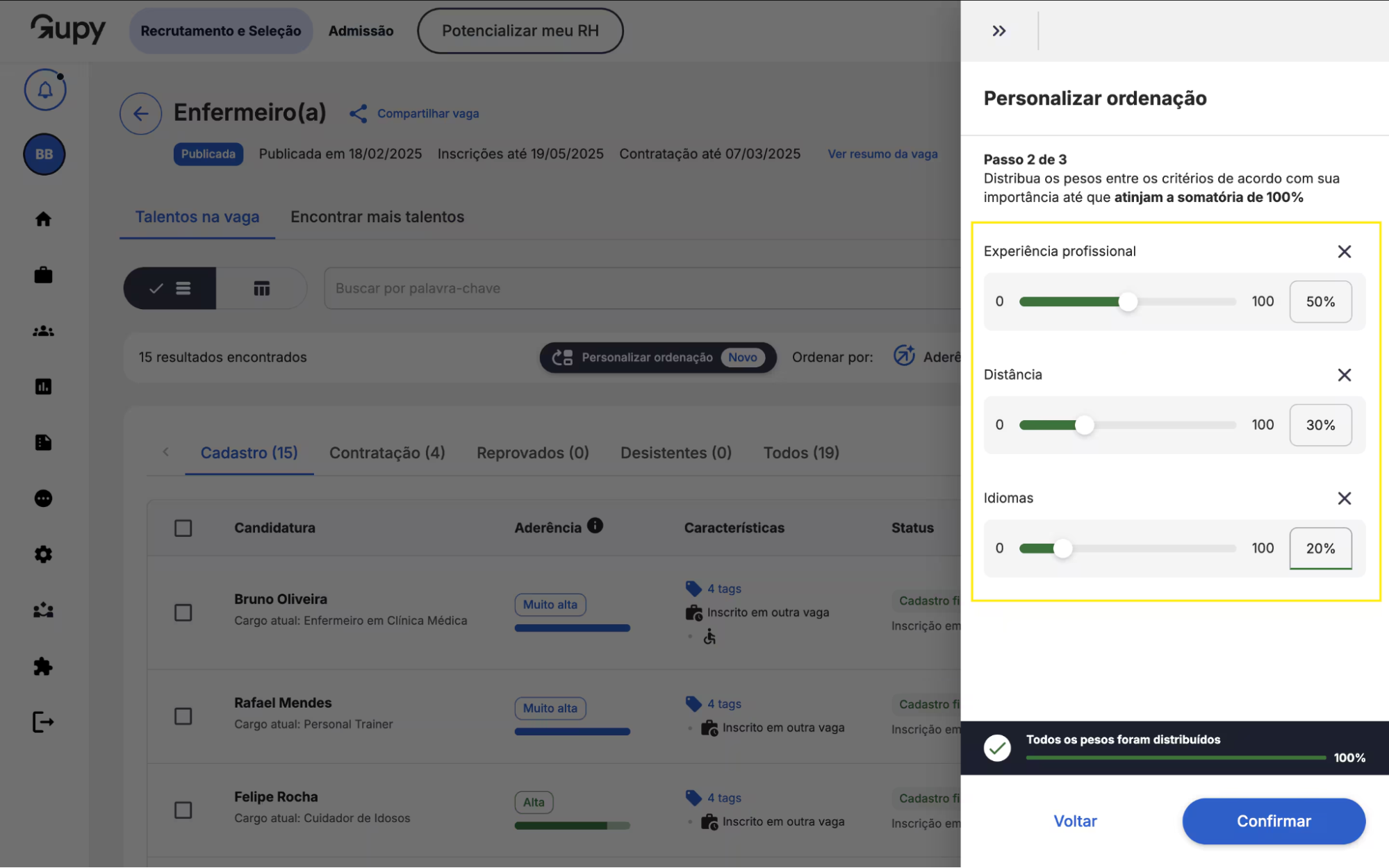 Como as empresas utilizam a nova ordenação de candidaturas da Gupy?